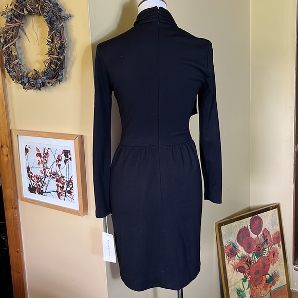 Vintage STEVEN STOLMAN Size 6 Draped Wool Midi-Dress Zip-Back Modest DeadStock - Picture 6 of 17